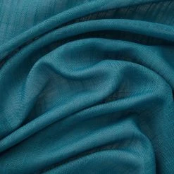 HLC.ME Abbey Faux Linen Grommet Curtain Panels - Grey Teal - Set Of 2 Faux Linen Curtains