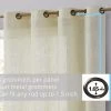HLC.ME Faux Linen Curtains Abbey Faux Linen Grommet Cafe Tiers - Ivory - Set Of 2