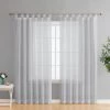 HLC.ME Sheer Curtains Addison Sheer Tab Top Panels - Silver Grey - Set Of 2 1 HLC.ME Sheer Curtains Addison Sheer Tab Top Panels - Silver Grey - Set Of 2