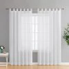 HLC.ME Addison Sheer Tab Top Panels - White - Set Of 2 Sheer Curtains