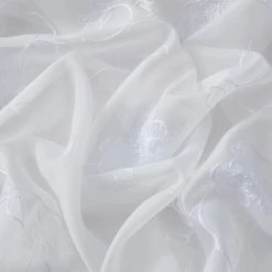 HLC.ME Sheer Curtains Allegra Floral Embroidered Sheer Curtain Panels - White - Set Of 2 15 HLC.ME Sheer Curtains Allegra Floral Embroidered Sheer Curtain Panels - White - Set Of 2