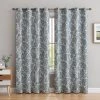 HLC.ME Blackout Curtains Amalfi Paisley 100% Blackout Grommet Curtain Panels - Navy Blue - Set Of 2