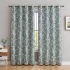 HLC.ME Blackout Curtains Amalfi Paisley 100% Blackout Grommet Curtain Panels - Seafoam Green - Set Of 2