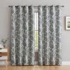 HLC.ME Blackout Curtains Amalfi Paisley 100% Blackout Grommet Curtain Panels - Grey/Yellow - Set Of 2