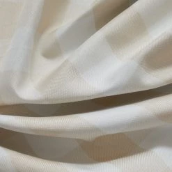 HLC.ME Andersen Buffalo Plaid 100% Blackout Grommet Curtains - Beige - Set Of 2 Blackout Curtains