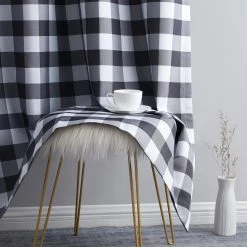 HLC.ME Andersen Buffalo Plaid 100% Blackout Grommet Curtains - Black - Set Of 2 Blackout Curtains 11 HLC.ME Andersen Buffalo Plaid 100% Blackout Grommet Curtains - Black - Set Of 2 Blackout Curtains