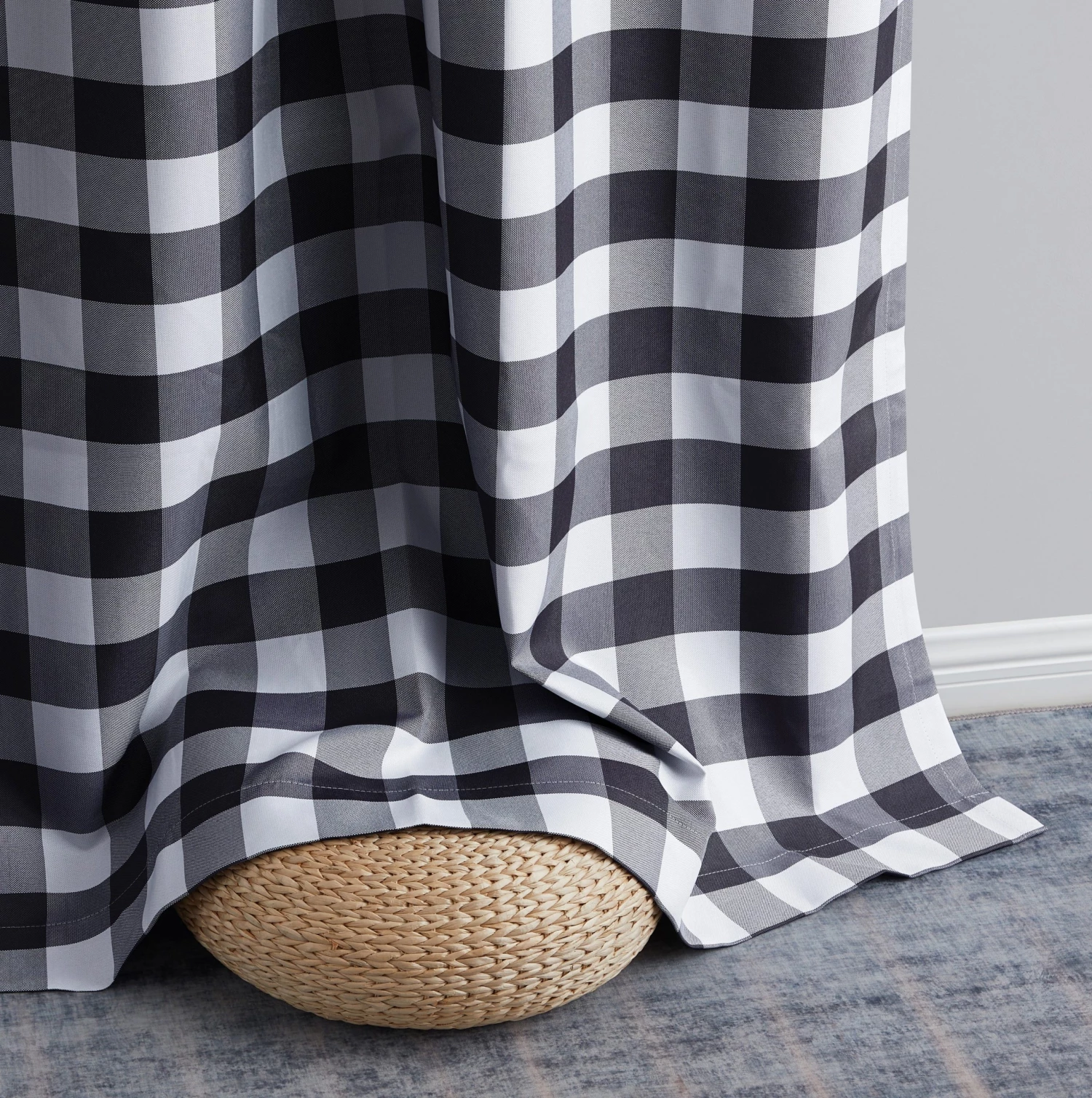 HLC.ME Andersen Buffalo Plaid 100% Blackout Grommet Curtains - Black - Set Of 2 Blackout Curtains 7 HLC.ME Andersen Buffalo Plaid 100% Blackout Grommet Curtains - Black - Set Of 2 Blackout Curtains