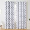 HLC.ME Arrow Print Blackout Grommet Curtain Panels - Platinum White/Grey - Set Of 2