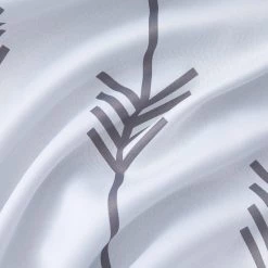 HLC.ME Arrow Print Blackout Grommet Curtain Panels - Platinum White/Grey - Set Of 2