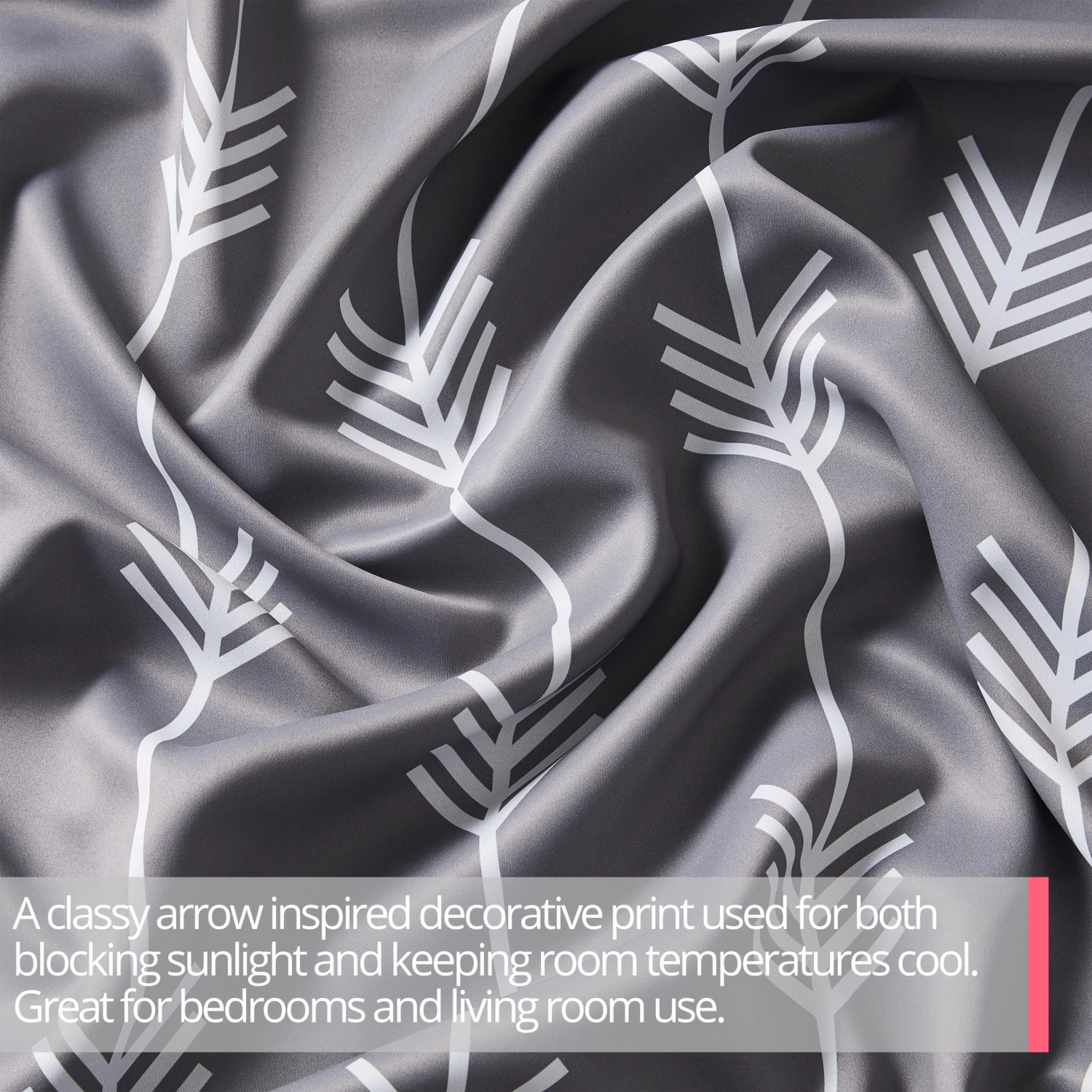 HLC.ME Arrow Print Blackout Grommet Curtain Panels - Grey - Set Of 2 Blackout Curtains 8 HLC.ME Arrow Print Blackout Grommet Curtain Panels - Grey - Set Of 2 Blackout Curtains