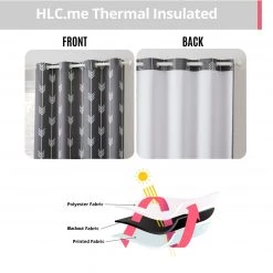 HLC.ME Arrow Print Blackout Grommet Curtain Panels - Grey - Set Of 2 Blackout Curtains 12 HLC.ME Arrow Print Blackout Grommet Curtain Panels - Grey - Set Of 2 Blackout Curtains