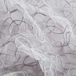 HLC.ME Audrey Embroidered Rod Pocket Curtain Valance - Silver Grey Faux Linen Curtains