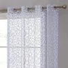 HLC.ME Audrey Embroidered Grommet Curtain Panels - Dusty Blue - Set Of 2 Faux Linen Curtains 2 HLC.ME Audrey Embroidered Grommet Curtain Panels - Dusty Blue - Set Of 2 Faux Linen Curtains