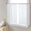 HLC.ME Audrey Embroidered Grommet Curtain Tiers - Off White - Set Of 2