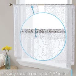 HLC.ME Audrey Embroidered Grommet Curtain Tiers - Off White - Set Of 2