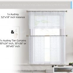 HLC.ME Audrey Embroidered Grommet Curtain Tiers - Off White - Set Of 2