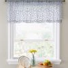HLC.ME Faux Linen Curtains Audrey Embroidered Rod Pocket Curtain Valance - Dusty Blue 1 HLC.ME Faux Linen Curtains Audrey Embroidered Rod Pocket Curtain Valance - Dusty Blue