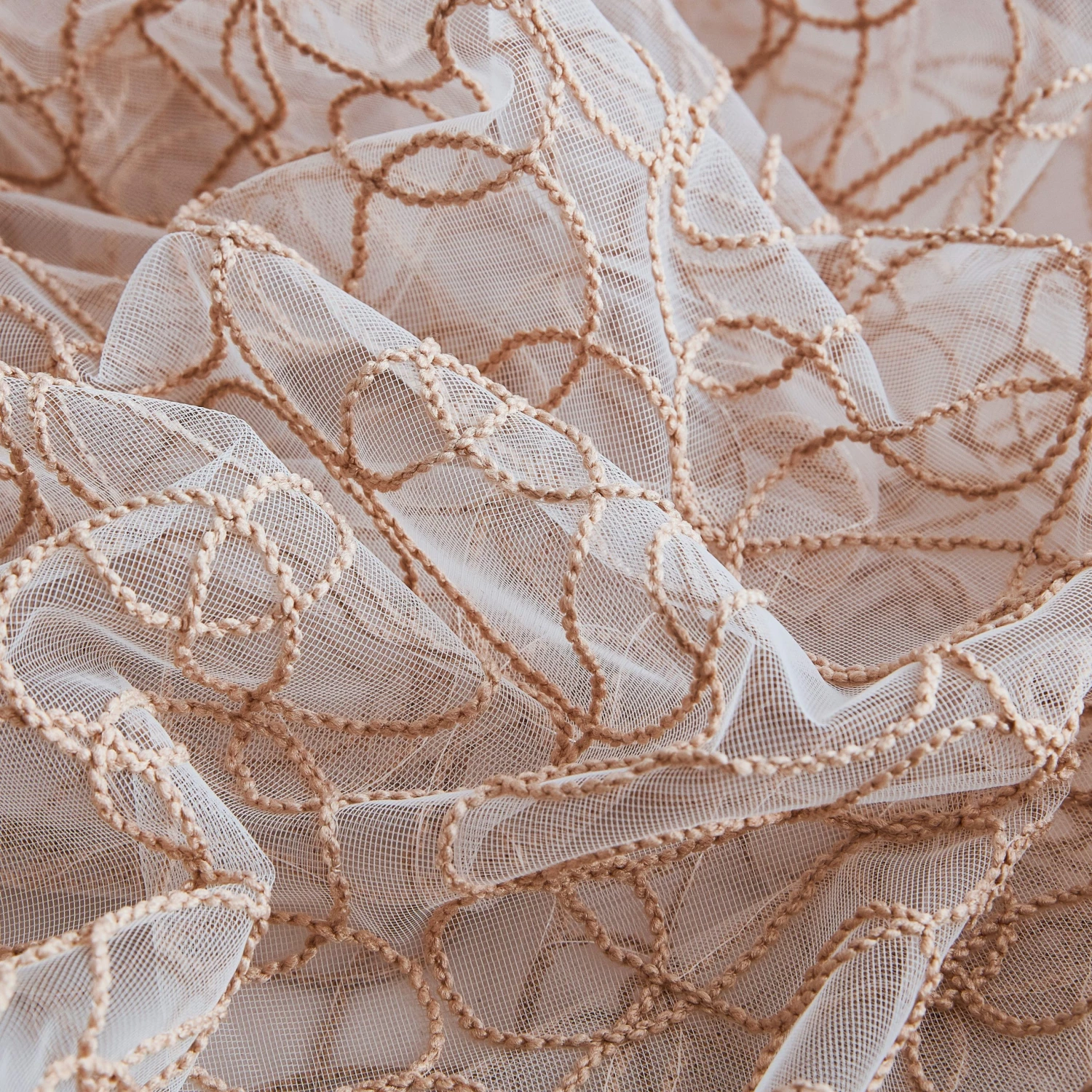 HLC.ME Audrey Embroidered Grommet Curtain Tiers - Taupe - Set Of 2 Faux Linen Curtains 8 HLC.ME Audrey Embroidered Grommet Curtain Tiers - Taupe - Set Of 2 Faux Linen Curtains