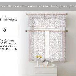 HLC.ME Audrey Embroidered Grommet Curtain Tiers - Taupe - Set Of 2 Faux Linen Curtains 11 HLC.ME Audrey Embroidered Grommet Curtain Tiers - Taupe - Set Of 2 Faux Linen Curtains