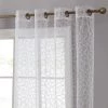 HLC.ME Audrey Embroidered Grommet Curtain Panels - White - Set Of 2 Faux Linen Curtains 1 HLC.ME Audrey Embroidered Grommet Curtain Panels - White - Set Of 2 Faux Linen Curtains