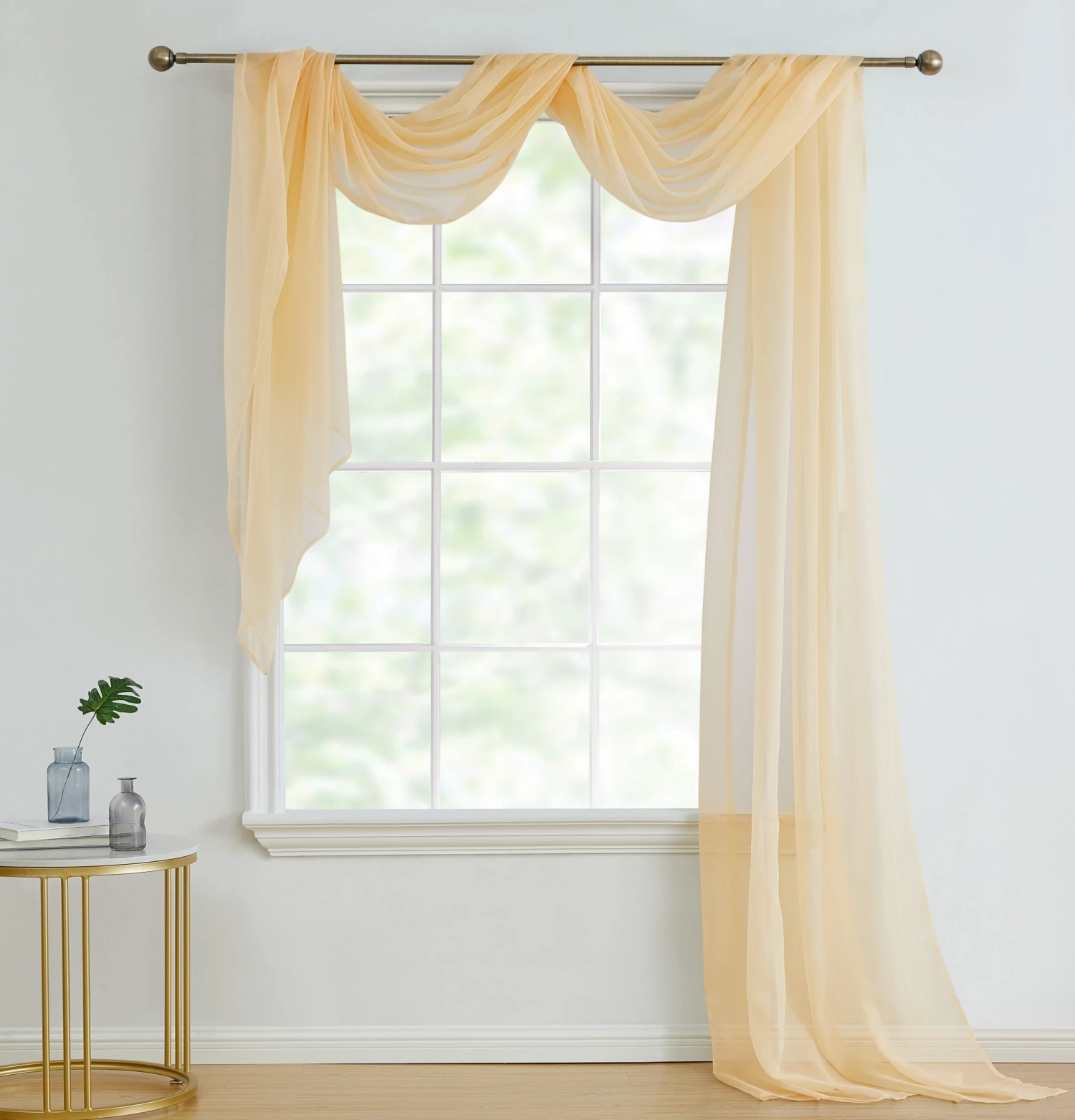 HLC.ME Lucento Sheer Window Scarf - Beige 3 HLC.ME Lucento Sheer Window Scarf - Beige