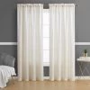 HLC.ME Sheer Curtains Bello Crushed Sheer Panels - Beige - Set Of 2