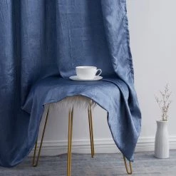 HLC.ME Bello Crushed Sheer Panels - Blue - Set Of 2