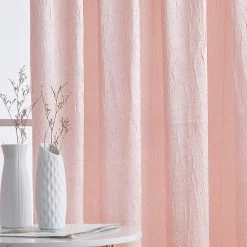 HLC.ME Sheer Curtains Bello Crushed Sheer Panels - Blush Pink - Set Of 2 12 HLC.ME Sheer Curtains Bello Crushed Sheer Panels - Blush Pink - Set Of 2