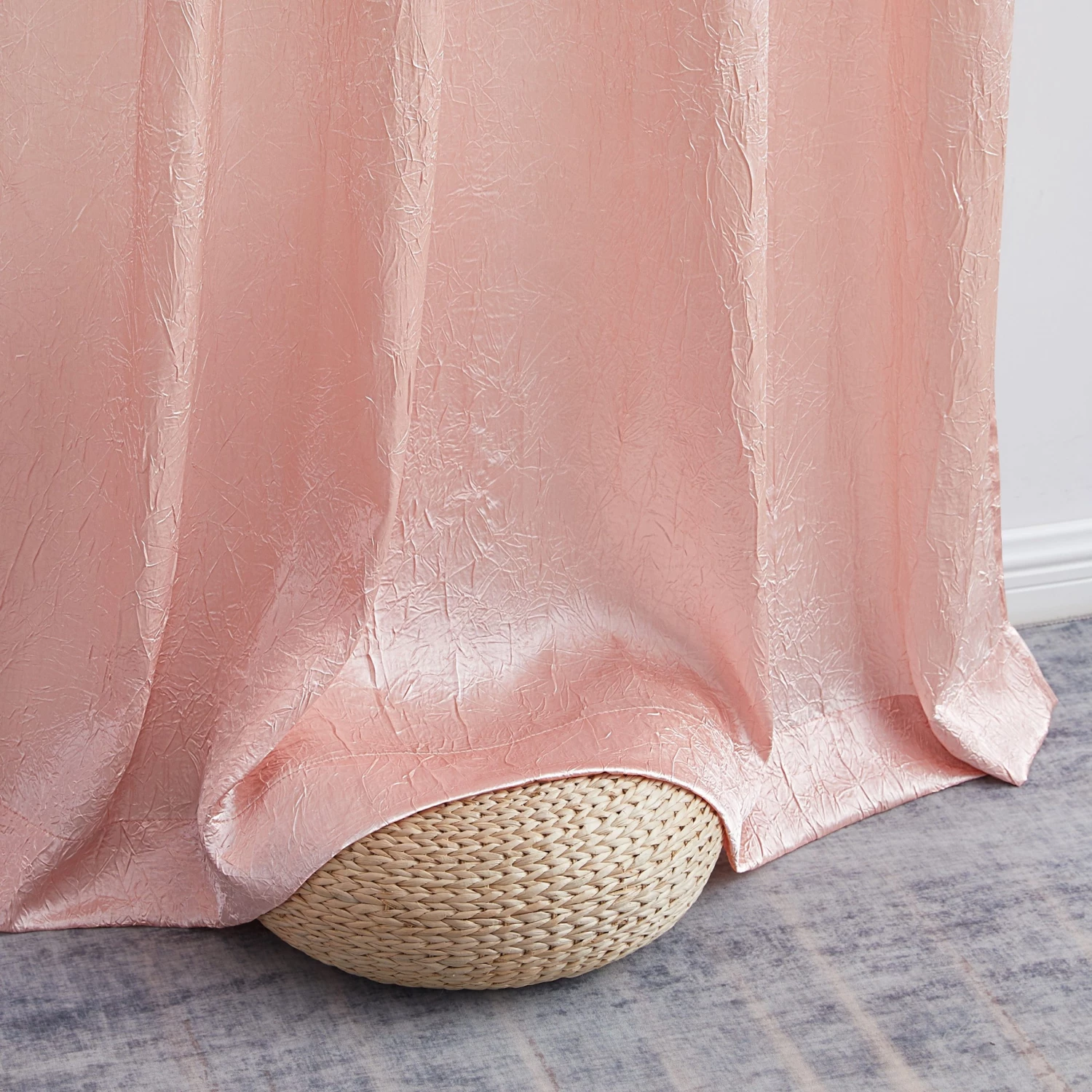 HLC.ME Sheer Curtains Bello Crushed Sheer Panels - Blush Pink - Set Of 2 8 HLC.ME Sheer Curtains Bello Crushed Sheer Panels - Blush Pink - Set Of 2