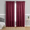 HLC.ME Bello Crushed Sheer Panels - Burgundy - Set Of 2 Sheer Curtains