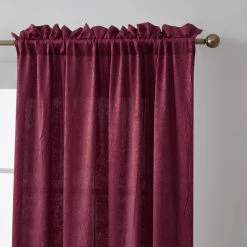HLC.ME Bello Crushed Sheer Panels - Burgundy - Set Of 2 Sheer Curtains