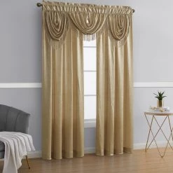 HLC.ME Faux Linen Curtains Bello Crushed Sheer Valance - Gold 6 HLC.ME Faux Linen Curtains Bello Crushed Sheer Valance - Gold