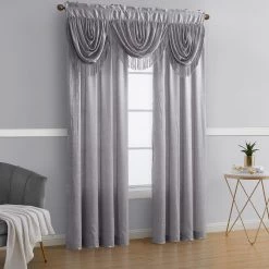 HLC.ME Bello Crushed Sheer Panels - Silver Grey - Set Of 2 Sheer Curtains