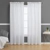 HLC.ME Bello Crushed Sheer Panels - White - Set Of 2 Sheer Curtains