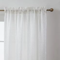 HLC.ME Bello Crushed Sheer Panels - White - Set Of 2 Sheer Curtains