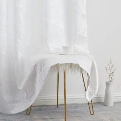HLC.ME Bello Crushed Sheer Panels - White - Set Of 2 Sheer Curtains