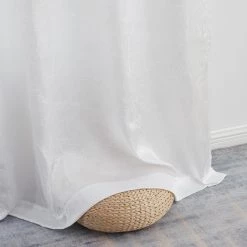 HLC.ME Bello Crushed Sheer Panels - White - Set Of 2 Sheer Curtains