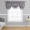 HLC.ME Faux Linen Curtains Bello Crushed Sheer Valance - Silver Grey