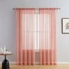 HLC.ME Lucento Sheer Rod Pocket Curtain Panels - Blush Pink - Set Of 2 Sheer Curtains 1 HLC.ME Lucento Sheer Rod Pocket Curtain Panels - Blush Pink - Set Of 2 Sheer Curtains
