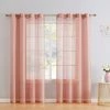 HLC.ME Sheer Grommet Curtain Panels - Blush Pink - Set Of 2