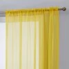 HLC.ME Sheer Curtains Lucento Sheer Rod Pocket Curtain Panels - Yellow - Set Of 2