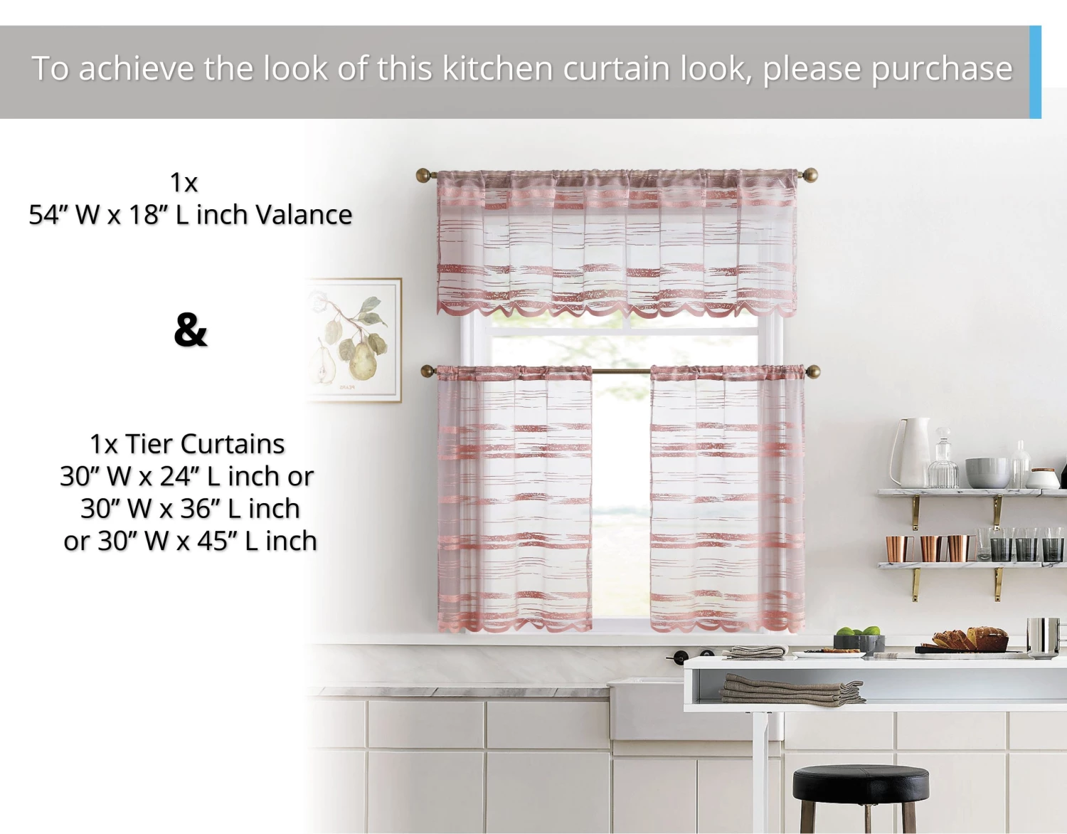 HLC.ME Broadway Striped Sheer Valance - Blush Pink 7 HLC.ME Broadway Striped Sheer Valance - Blush Pink