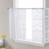 HLC.ME Broadway Sheer Striped Rod Pocket Curtain Tiers - White - Set Of 2 2 HLC.ME Broadway Sheer Striped Rod Pocket Curtain Tiers - White - Set Of 2