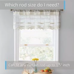 HLC.ME Broadway Striped Sheer Valance - Beige 12 HLC.ME Broadway Striped Sheer Valance - Beige