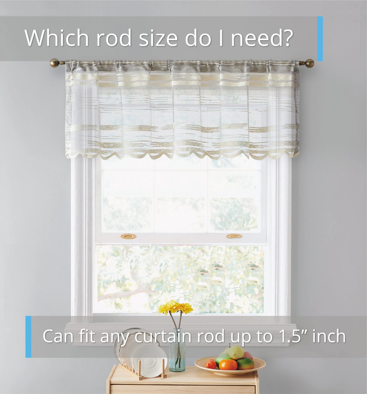 HLC.ME Broadway Striped Sheer Valance - Beige 5 HLC.ME Broadway Striped Sheer Valance - Beige