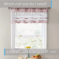 HLC.ME Broadway Striped Sheer Valance - Blush Pink 12 HLC.ME Broadway Striped Sheer Valance - Blush Pink