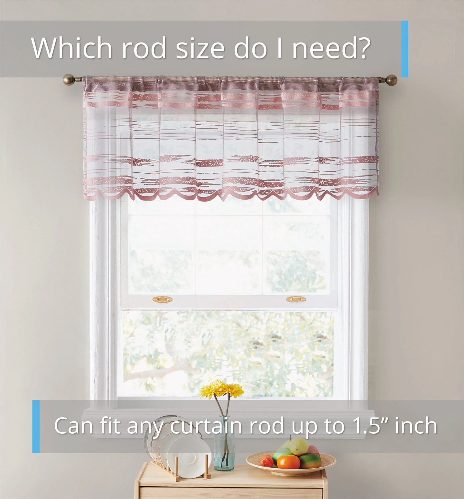 HLC.ME Broadway Striped Sheer Valance - Blush Pink 5 HLC.ME Broadway Striped Sheer Valance - Blush Pink