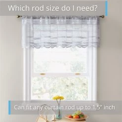 HLC.ME Broadway Striped Sheer Valance - Silver Grey 12 HLC.ME Broadway Striped Sheer Valance - Silver Grey