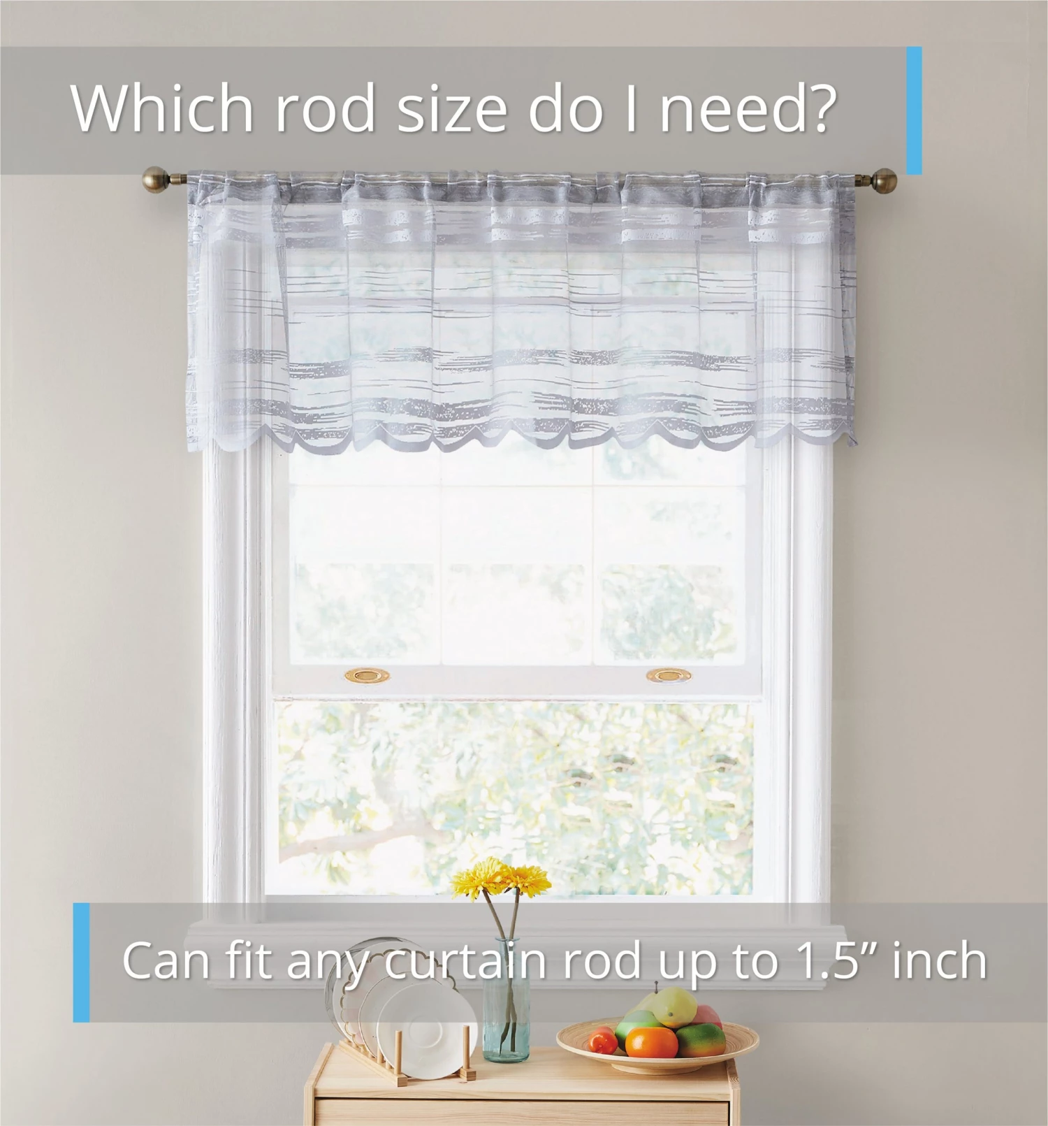 HLC.ME Broadway Striped Sheer Valance - Silver Grey 5 HLC.ME Broadway Striped Sheer Valance - Silver Grey