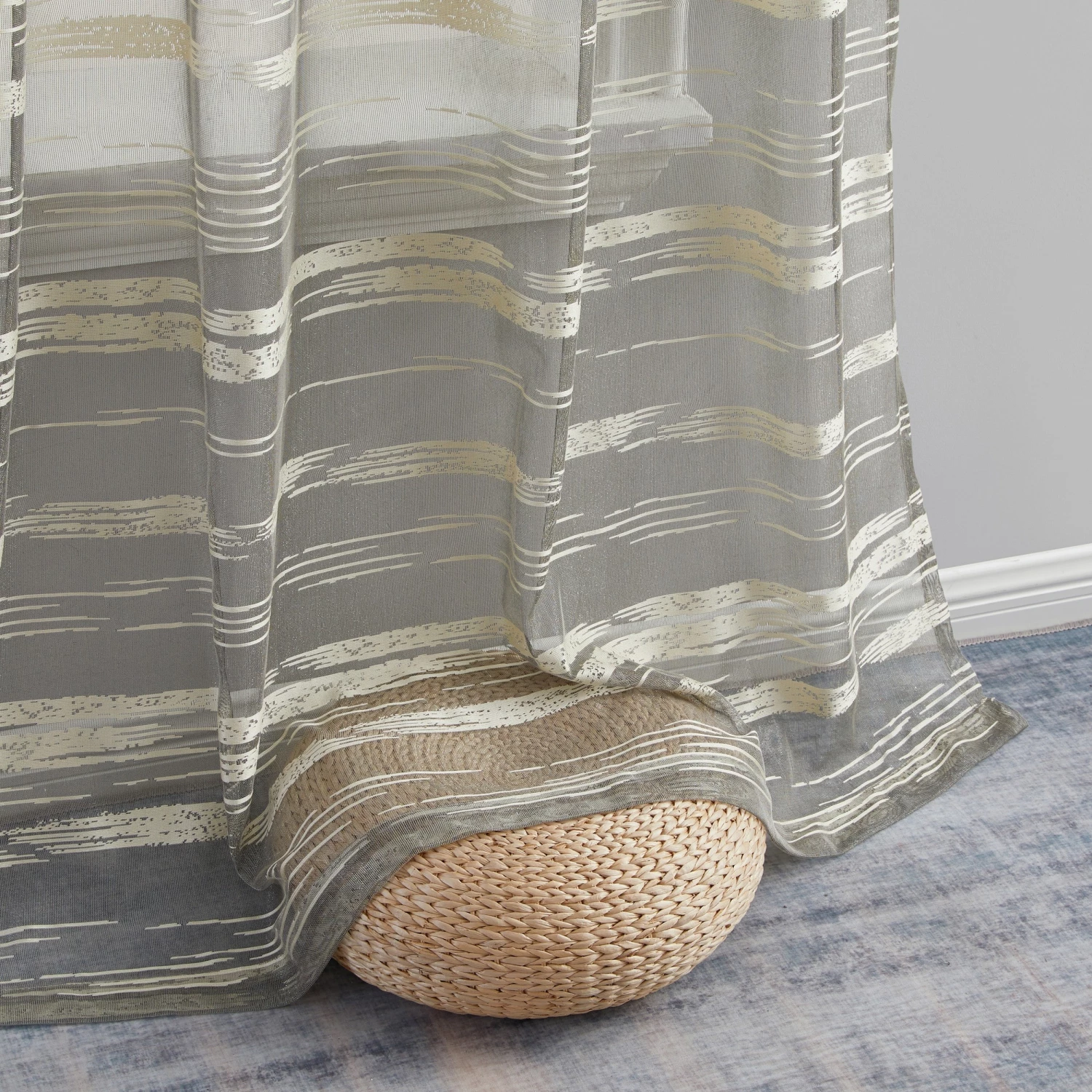 HLC.ME Broadway Striped Sheer Valance - Beige 8 HLC.ME Broadway Striped Sheer Valance - Beige